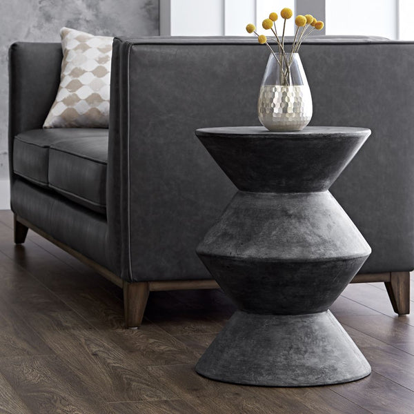 Union Sealed Concrete End Table - Black