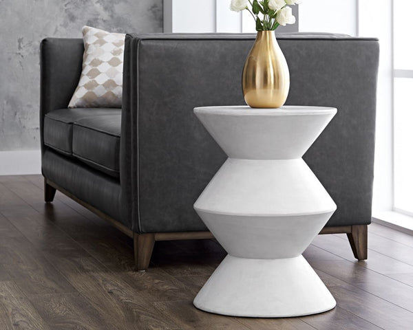 Union Sealed Concrete End Table - White