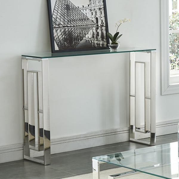 Eros Chrome Console Table