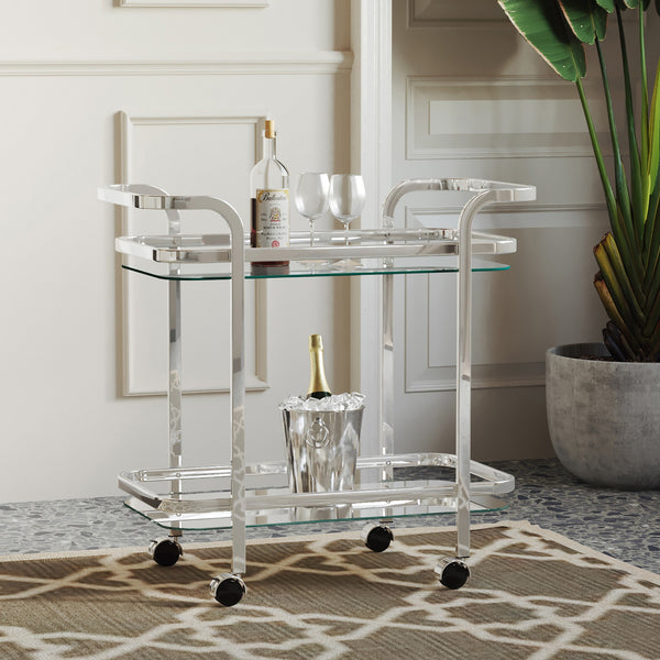 Zedd 2 Tier Bar Cart - Chrome