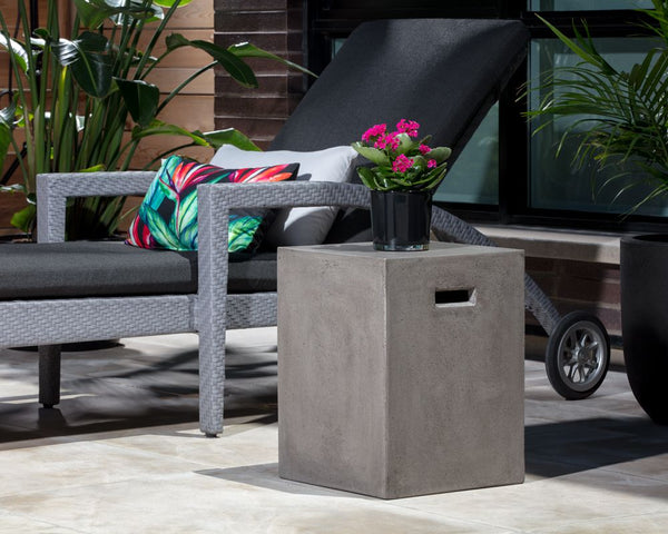 Castor Sealed Concrete End Table - Grey