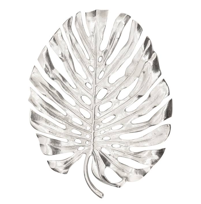 Lux Monstera Silver Leaf Wall Platter - Large