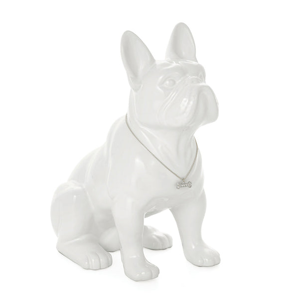 Sitting French Bulldog - White