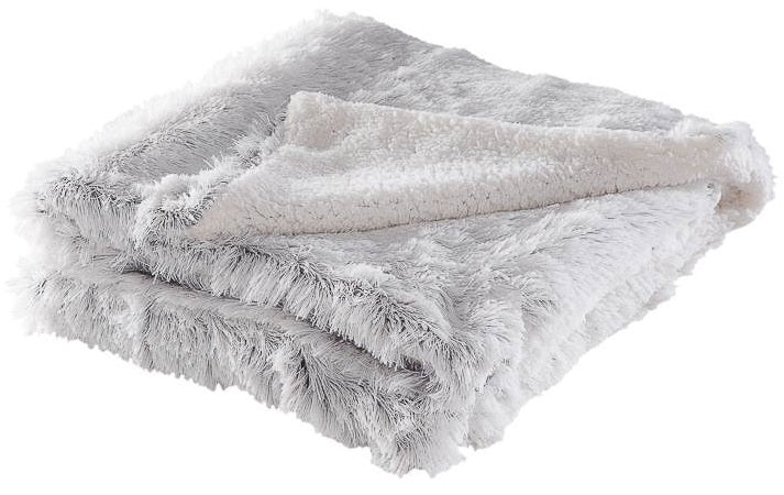 Ombre Fringe Sherpa Throw