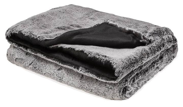 Aspen Ultra Mink Faux Fur / Velboa Throw - Black