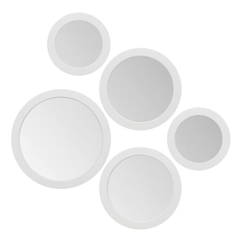 Radius Assorted 5 Piece Round Mirror Set - White