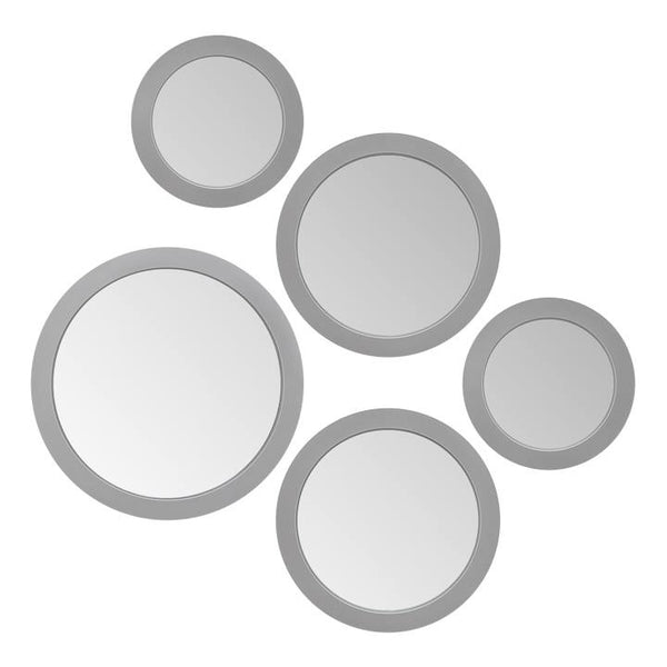 Radius Assorted 5 Piece Round Mirror Set - Silver