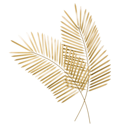 Feathered Palm Double Leaf Metal Wall Decor