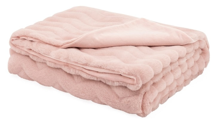 Ultra Mink Faux Fur Sheared Throw - Pink