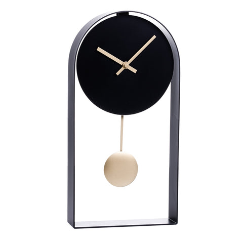 Unity Pendulum Table / Wall Clock - Black/Gold