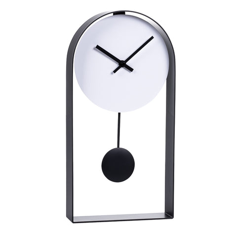 Unity Pendulum Table / Wall Clock - Gunmetal/White