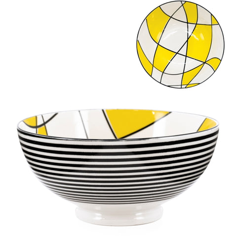 Kiri Porcelain 8" Large Bowl - Abstract Yellow