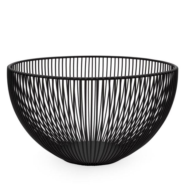 Linear Rib 10d x 5.5h" Black Metal Bowl