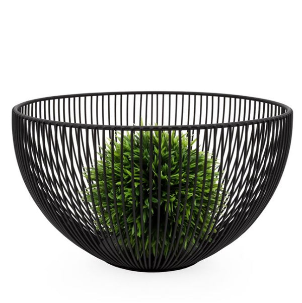Linear Rib 10d x 5.5h" Black Metal Bowl