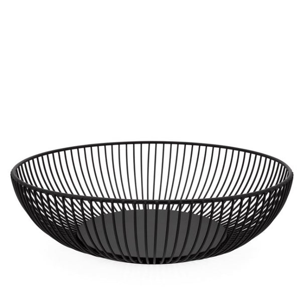 Linear Rib 11d x 3h" Black Metal Bowl