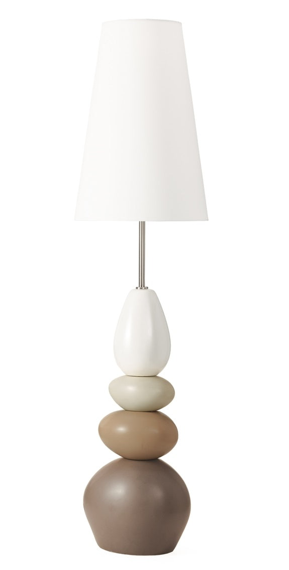 Oslo Ceramic Stacked Stone Floor Lamp - Multi-Colored