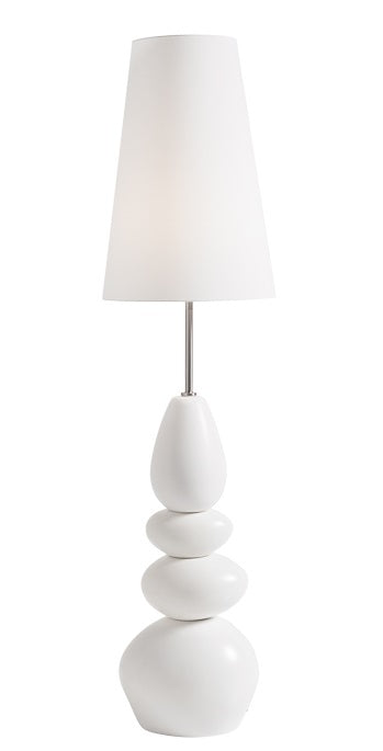 Oslo Ceramic Stacked Stone Floor Lamp - White