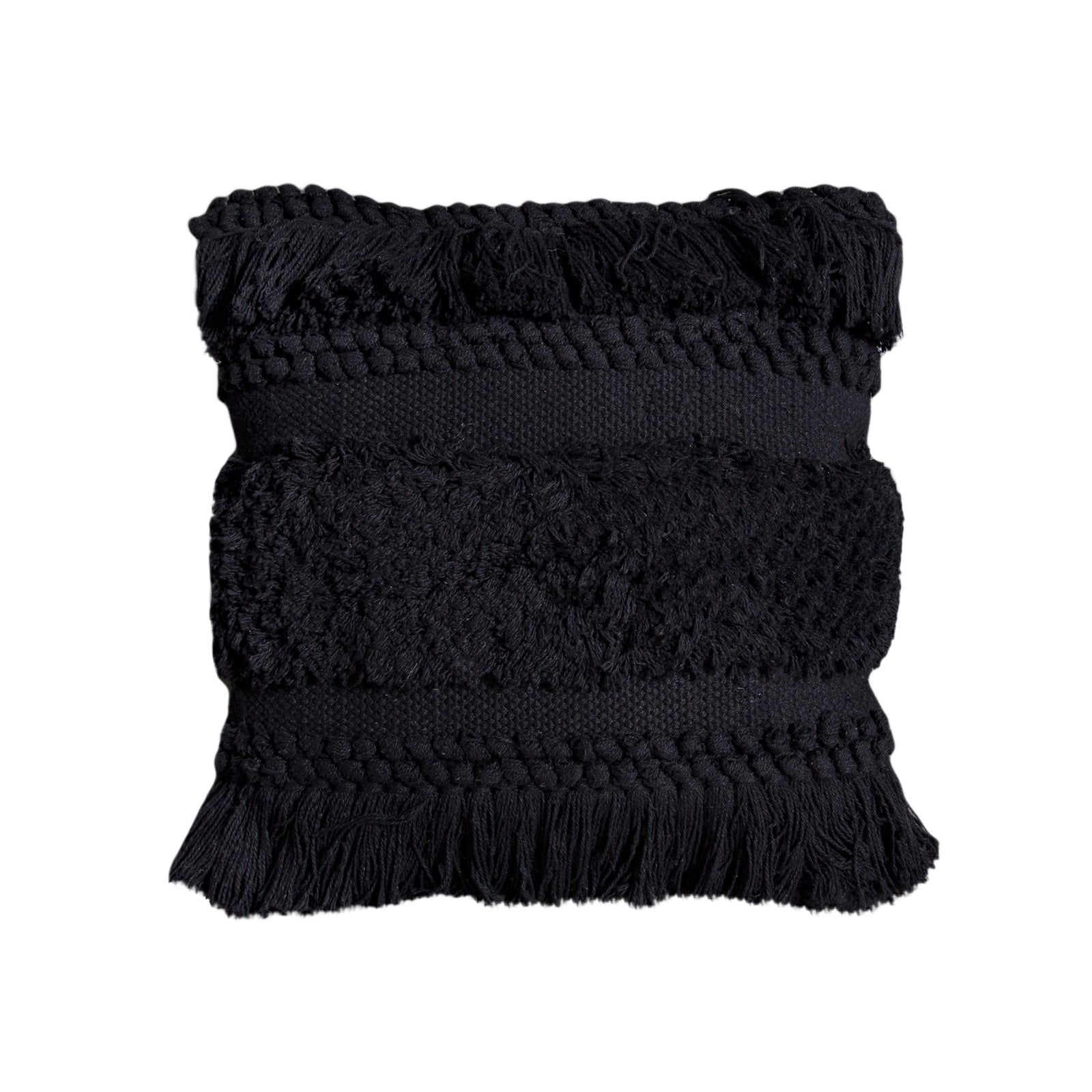 Bohemian Macrame Cushion – Black