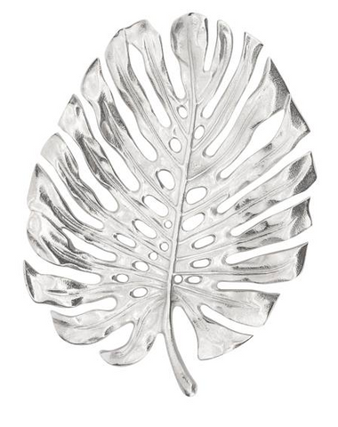 Lux Monstera Silver Leaf Wall Platter - Small