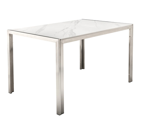 Dennis Sintered Dining Table - Stainless Steel