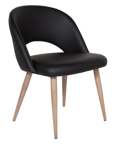 Harry Dining Chair - Black with White Oak Legs