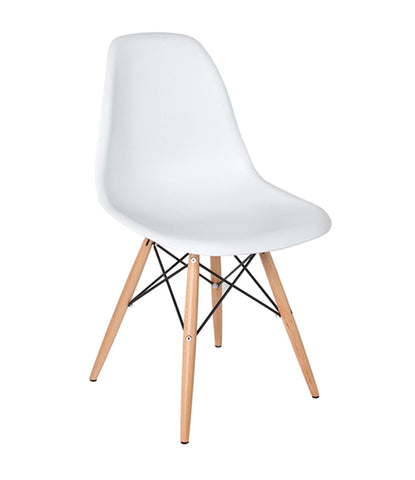 Eiffel Chair - White / Wood Base