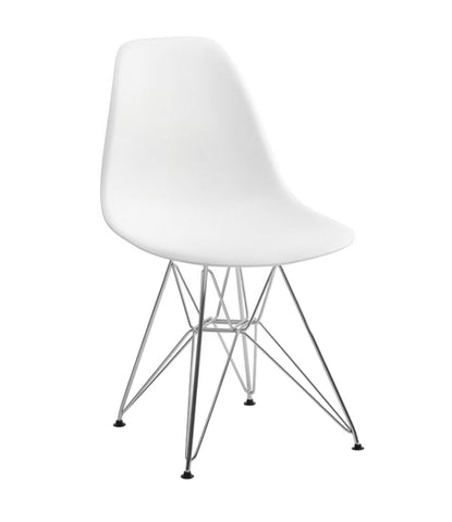 Eiffel Chair - White / Metal Base