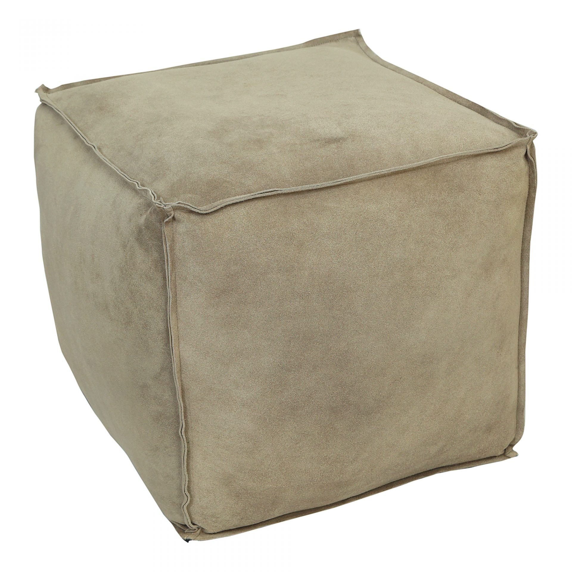 Jules Light Grey Suede Pouf