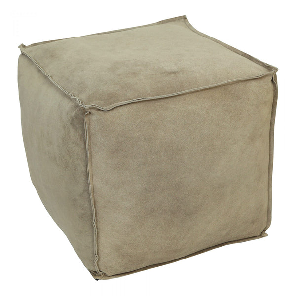 Jules Light Grey Suede Pouf