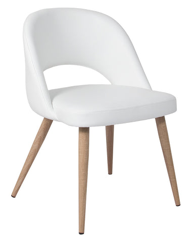 Harry Dining Chair - White with White Oak Legs