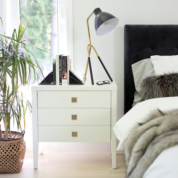 Katherine Accent Table – 3 Drawer Dresser – White