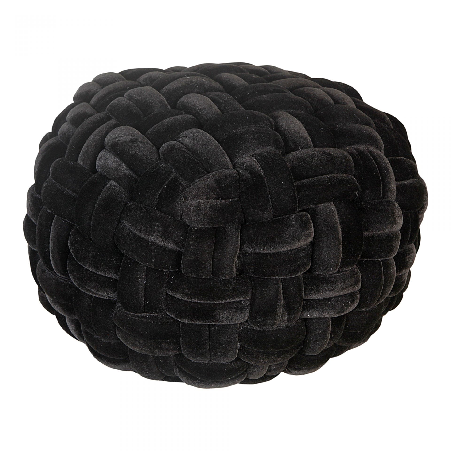 PJ Velvet Pouf - Black