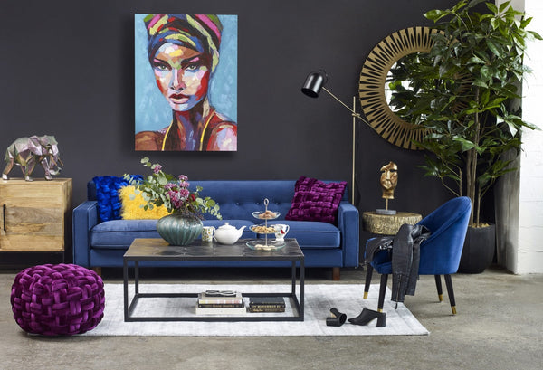 PJ Velvet Pouf - Wine