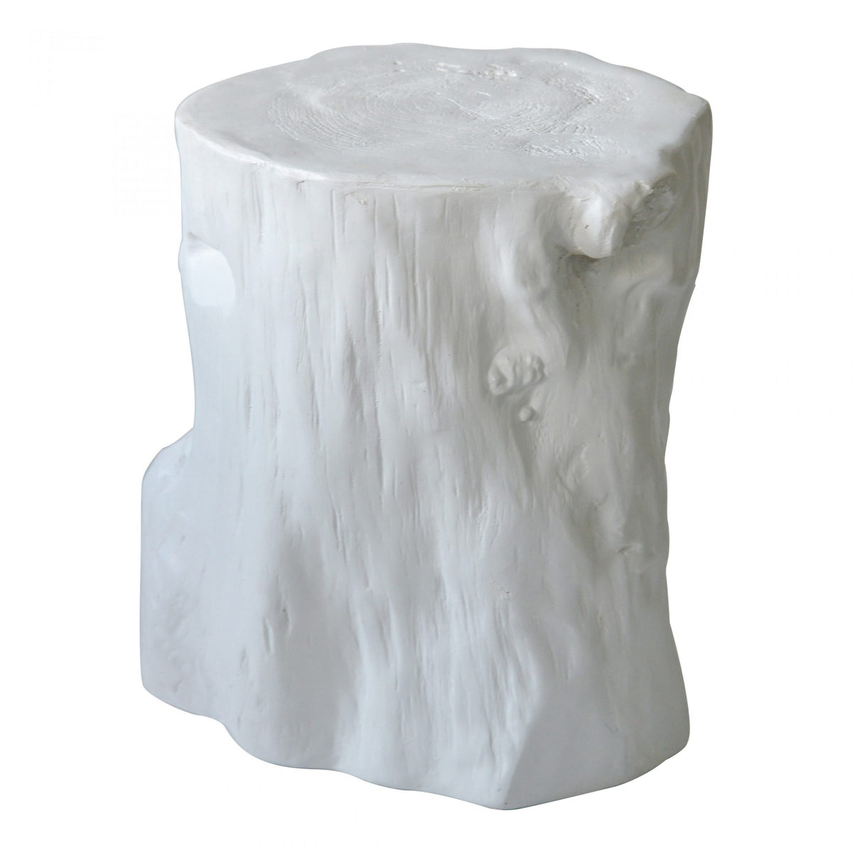 Log Stool - Antique White