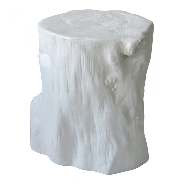 Log Stool - Antique White
