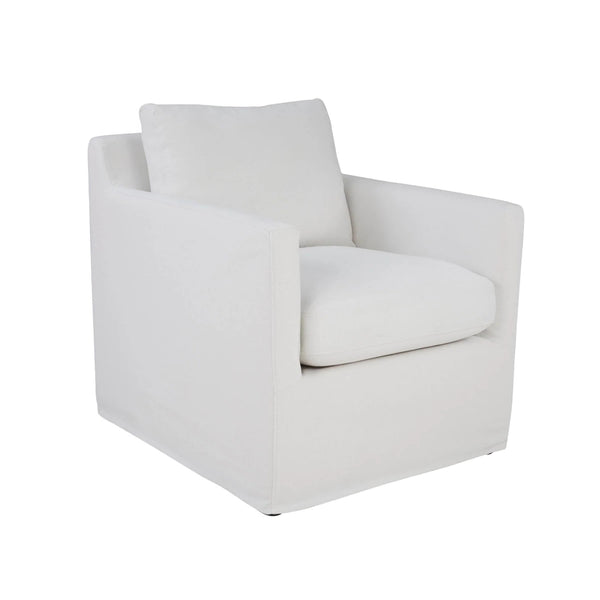 Heston Swivel Chair - White Linen