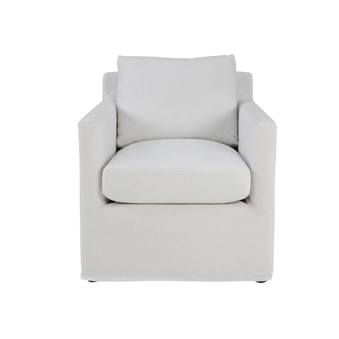 Heston Swivel Chair - White Linen