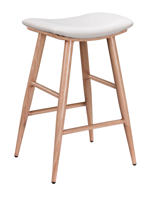 Jojo Counter Stool - White PU/White Oak
