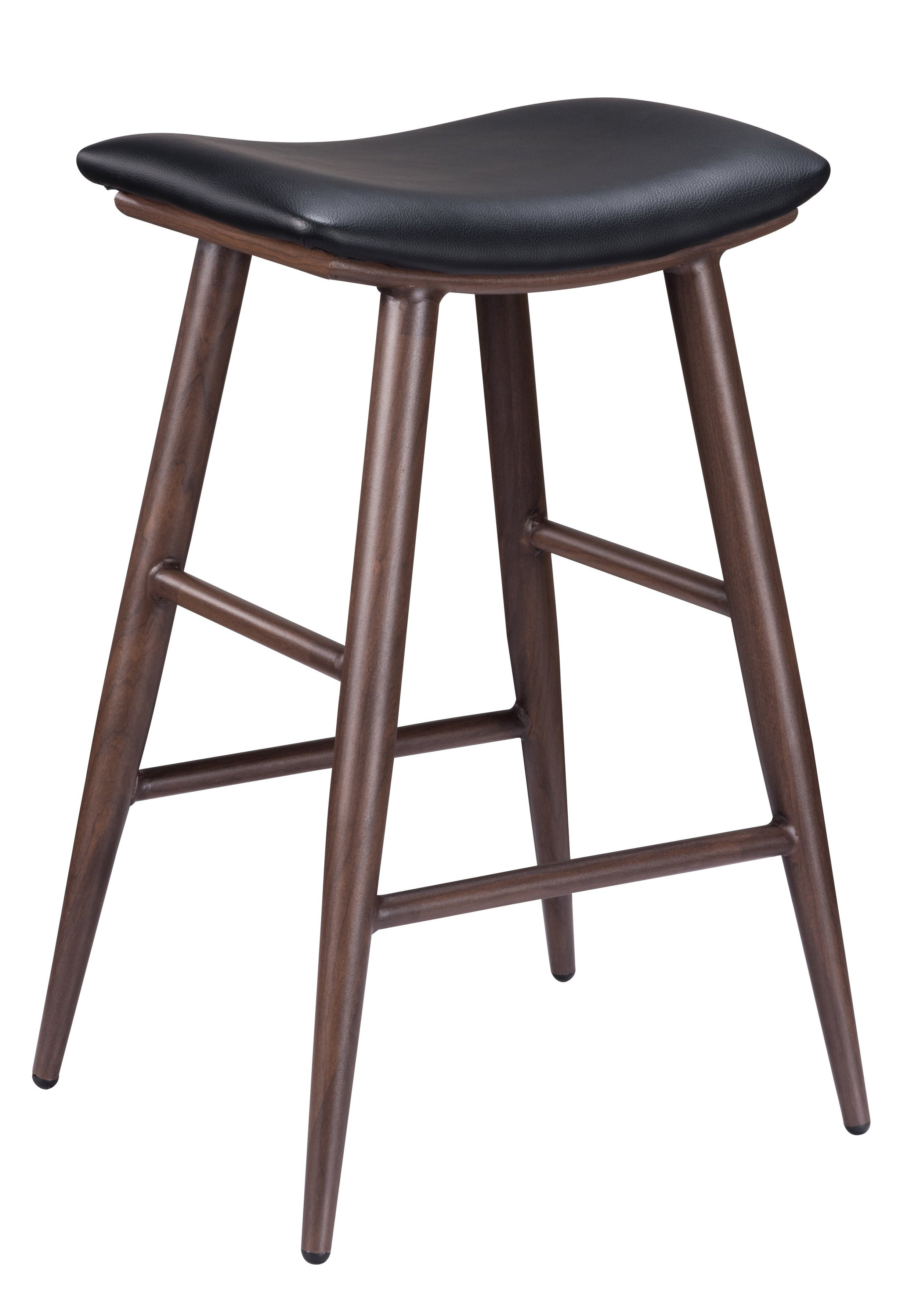Jojo Counter Stool - Black PU/Dark Walnut