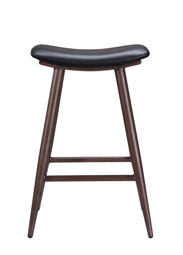 Jojo Counter Stool - Black PU/Dark Walnut
