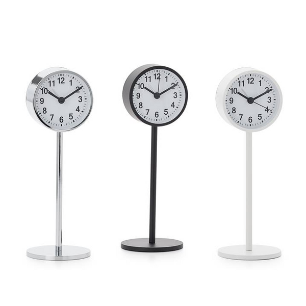 Radius Tabletop Alarm Clock On Stand - Chrome