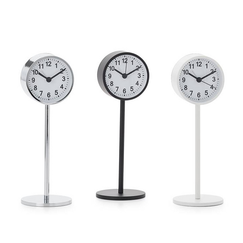 Radius Tabletop Alarm Clock On Stand - Chrome