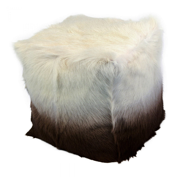 Goat Fur Pouf - Cappuccino Ombre