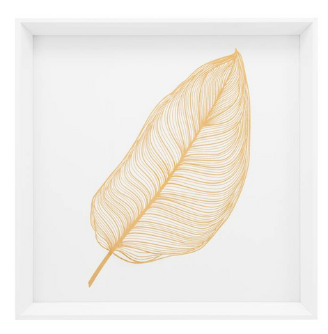 Gold Banana Leaf Framed Canvas Print
