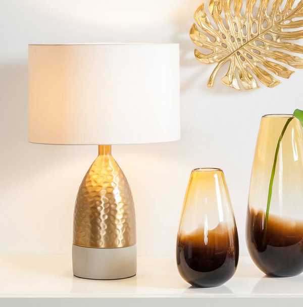 Loris Conical Brass / Cement Table Lamp