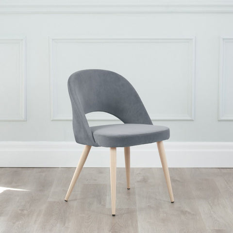 Coconut Velvet Dining Chair - Grey