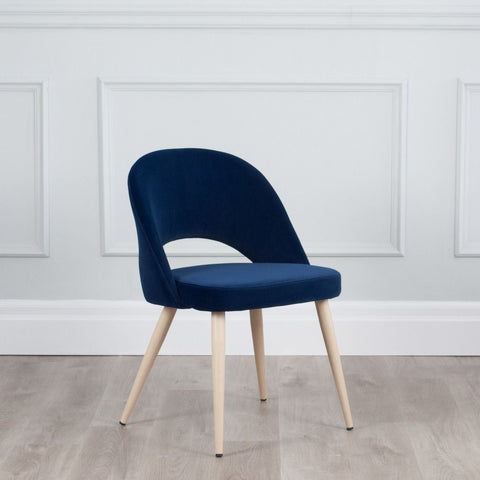 Coconut Velvet Dining Chair - Royal Blue