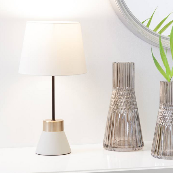 Loris Tapered Brass / Cement Accent Lamp