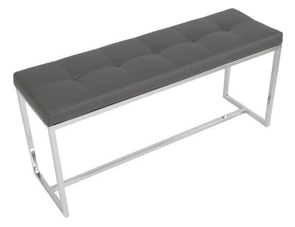 Padded Narrow Bench - Grey