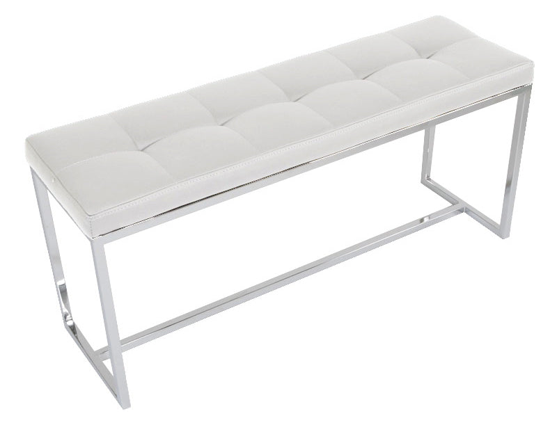 Padded Narrow Bench - White